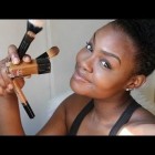 Dark skin girl make-up les