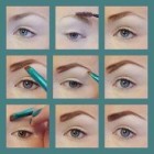 Wenkbrauw make-up tutorial met behulp van eyeshadow