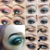 Blauw groen oog make-up tutorial