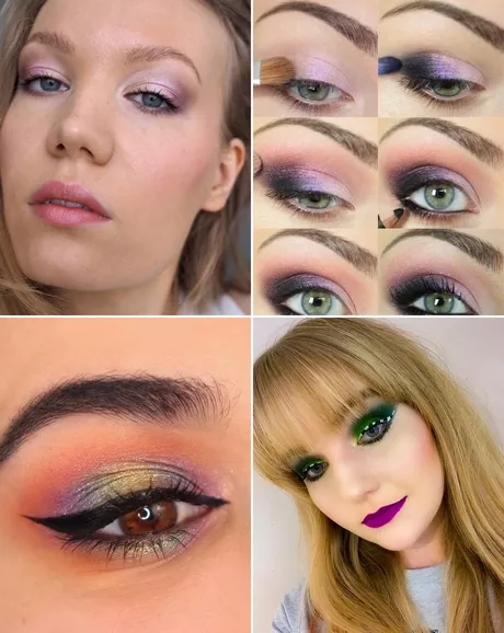 Paarse en groene make-up tutorial