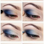Gold eye make-up les voor blauwe ogen