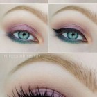 Roze en groene oog make-up tutorial