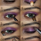 Blauw paarse make-up tutorial