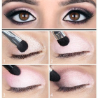 Roze en grijze oog make-up tutorial