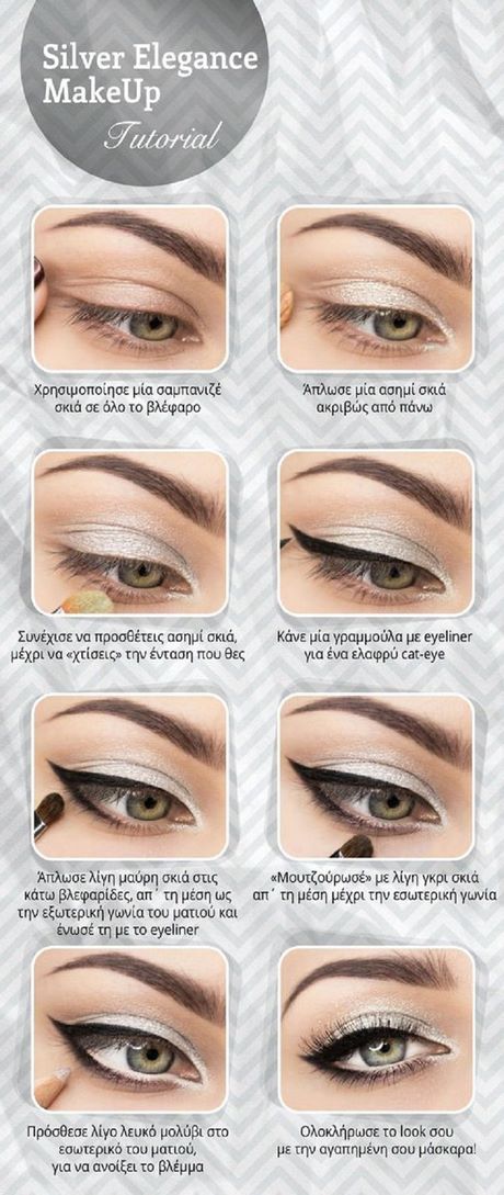 Blauwe en zilveren oog make-up tutorial