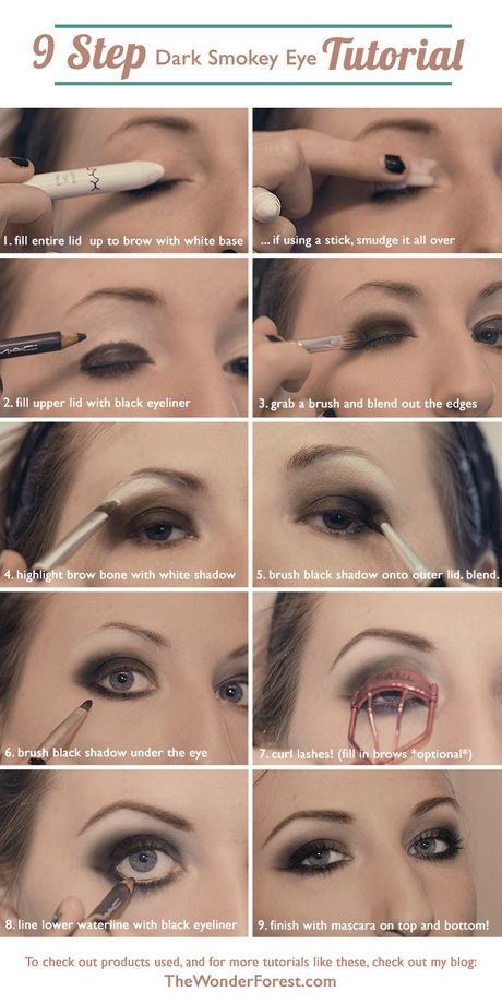 Donkere oogschaduw make-up tutorial