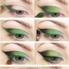 Groene make-up tutorial voor blauwe ogen