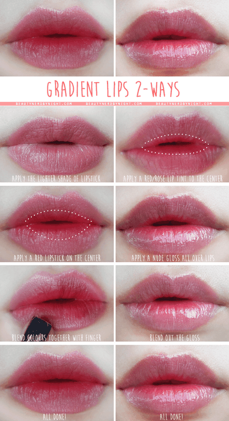 Rode lippen make-up tutorial Koreaans